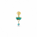 Piercing corona turquesa colgante