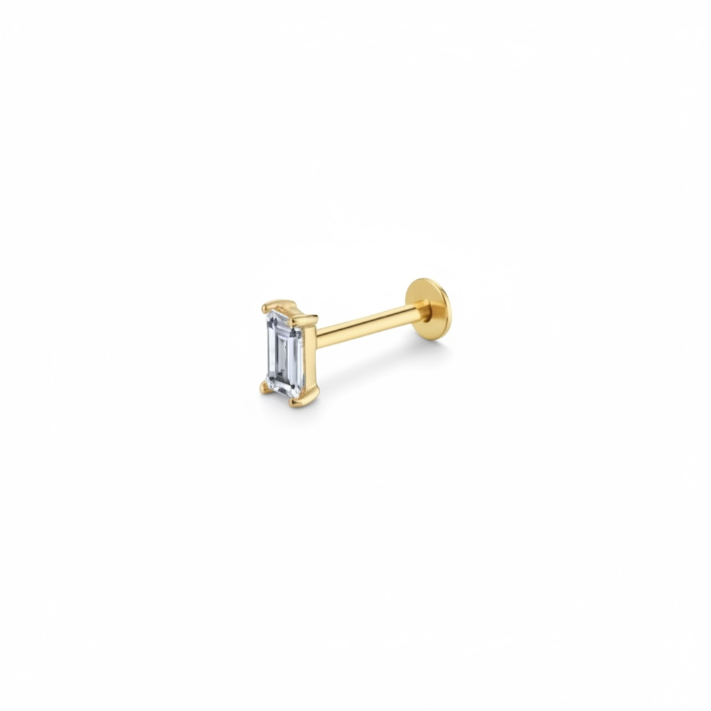 Piercing mini rectangulo titanio