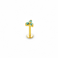 Piercing trebol verde titanio