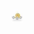 Piercing mini caminera de 3 zirconias titanio