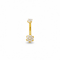Piercing flor y zirconia rook titanio