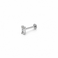Piercing mini rectangulo plateado titanio