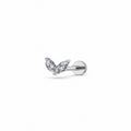 Piercing petalo plateado titanio