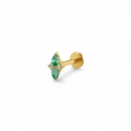 Piercing rombos verdes y zirconias blancas titanio