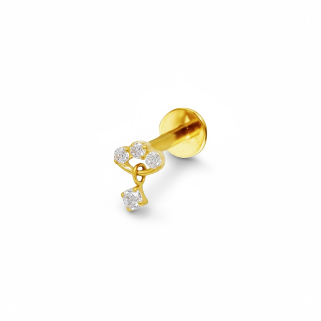 Piercing mini caminera y zirconia colgante