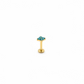 Piercing mini flor celeste 4 petalos titanio
