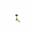 Piercing mini flor negra 4 petalos titanio