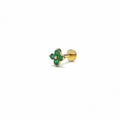 Piercing mini flor verde 4 petalos titanio