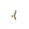 Piercing caminera negra biselada oro 10k