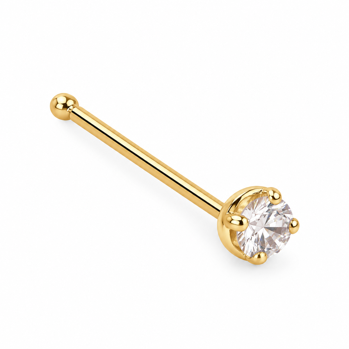 Piercing circonia nariz oro 10k
