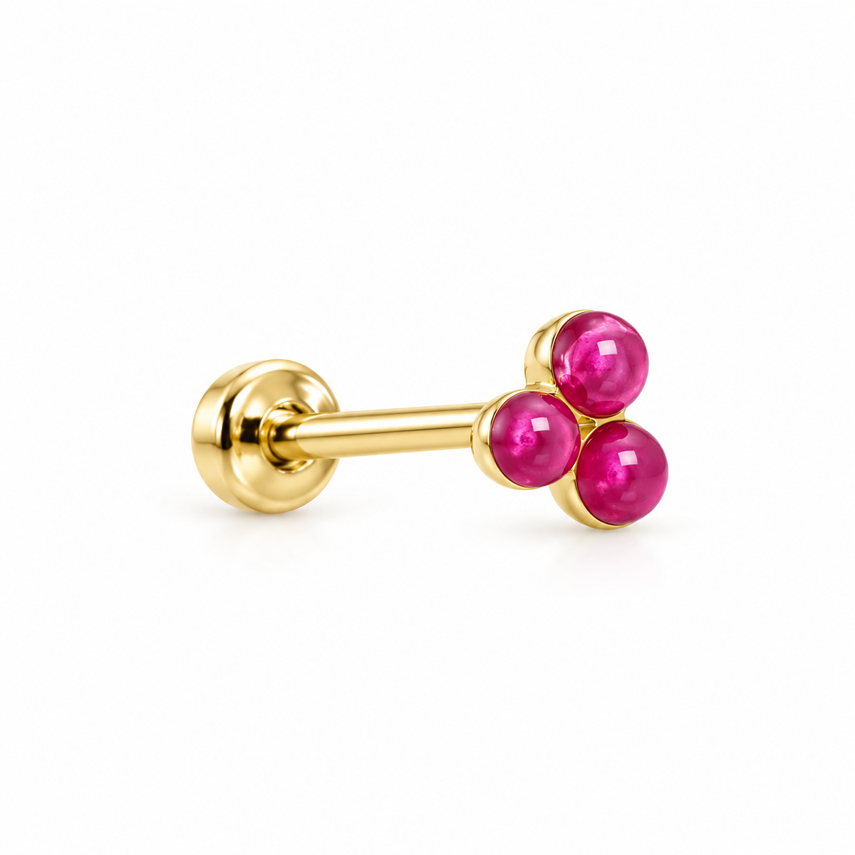 Piercing mini triangulo rosa oro 10k