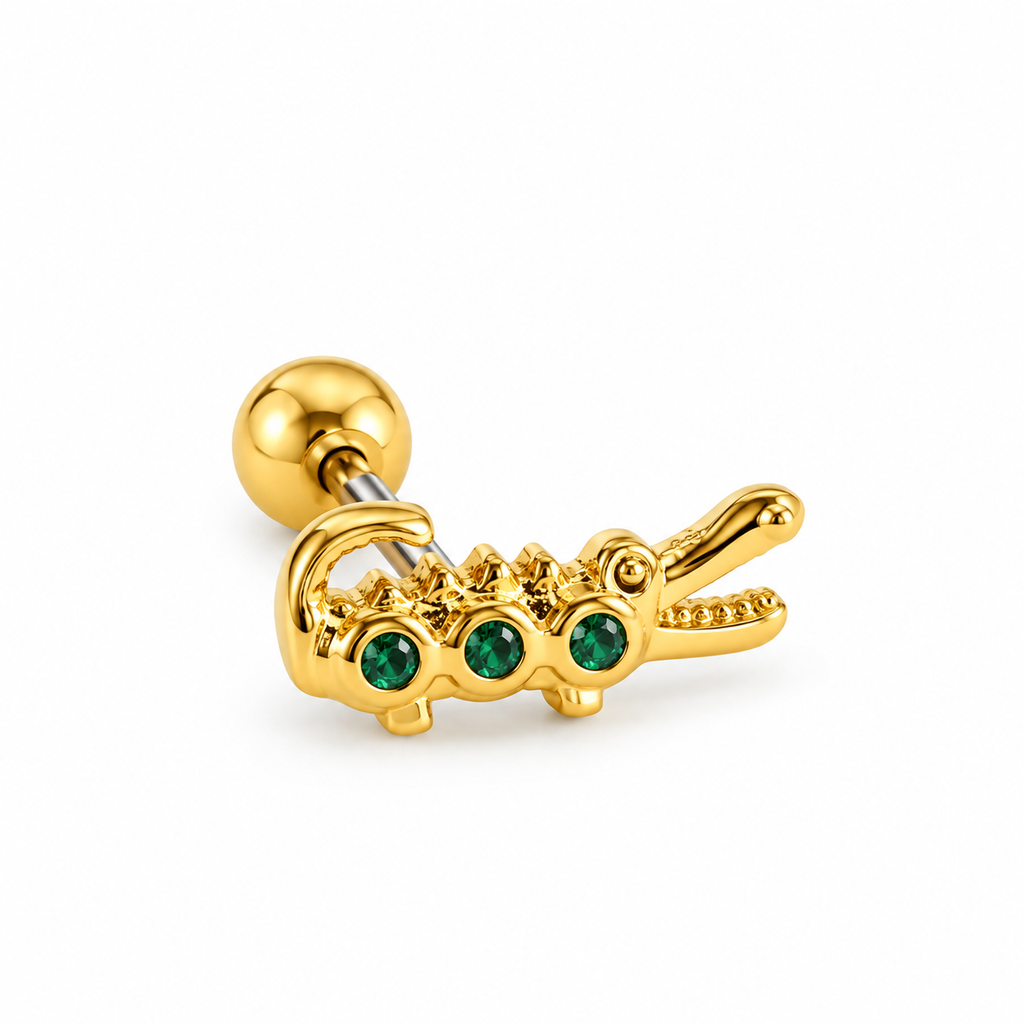 Piercing cocodrilo verde
