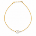 Collar amarillo y perla barroca