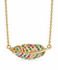 Collar hoja de colores pave