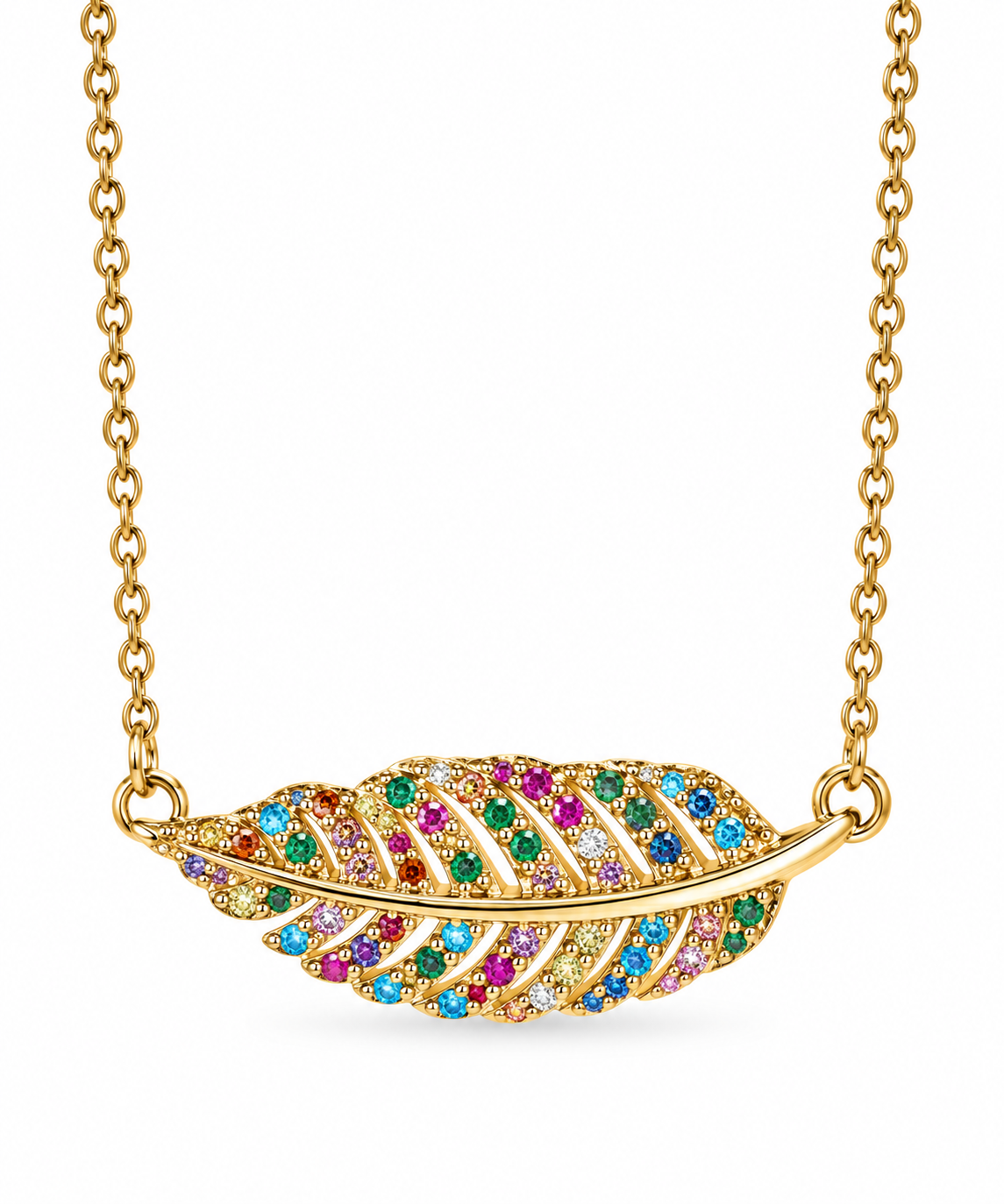 Collar hoja de colores pave