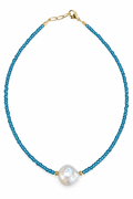Collar perla barroca celeste