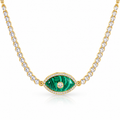 Green evil eye necklace