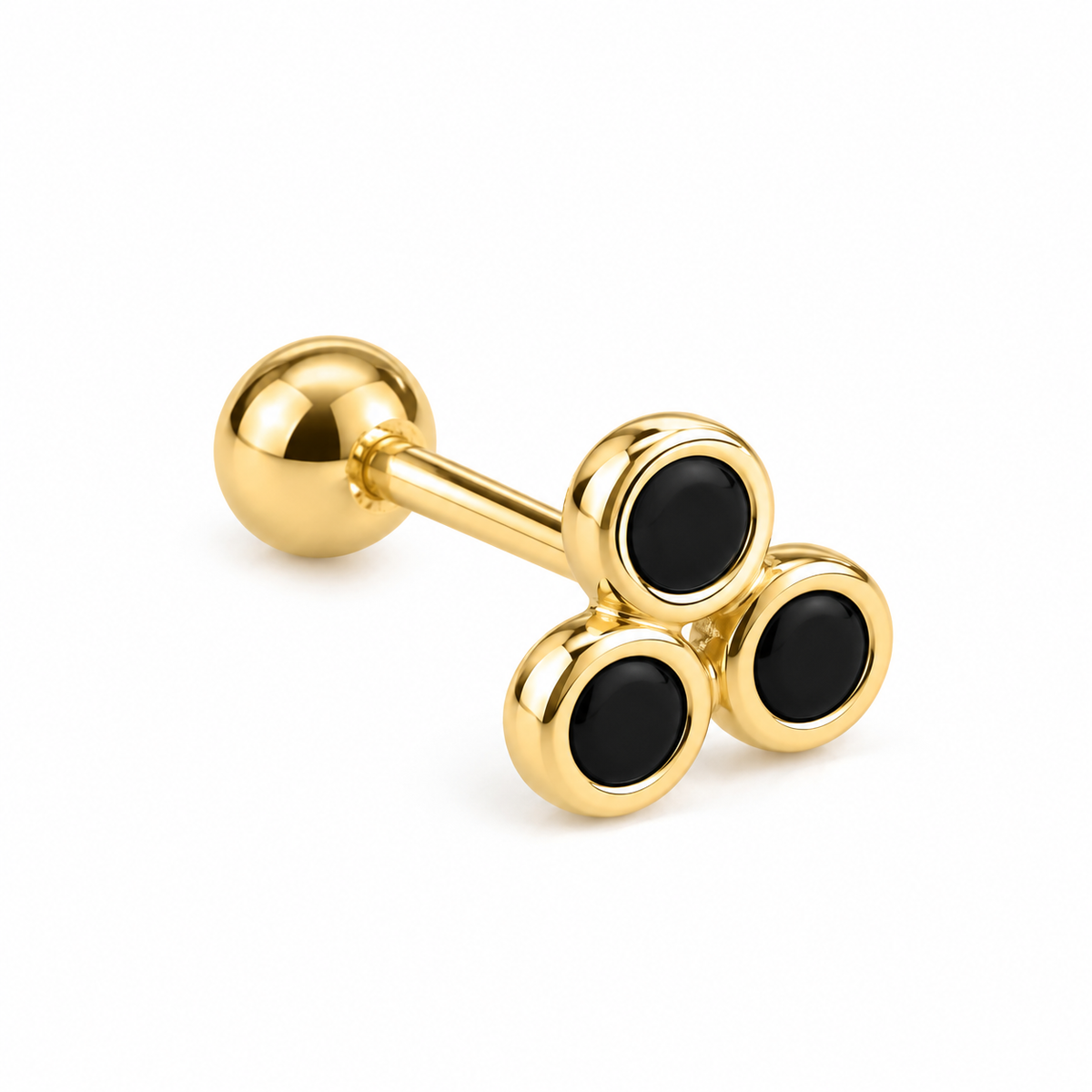 Piercing trebol negro biselado