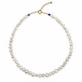 Collar perlas de rio y ojito azul