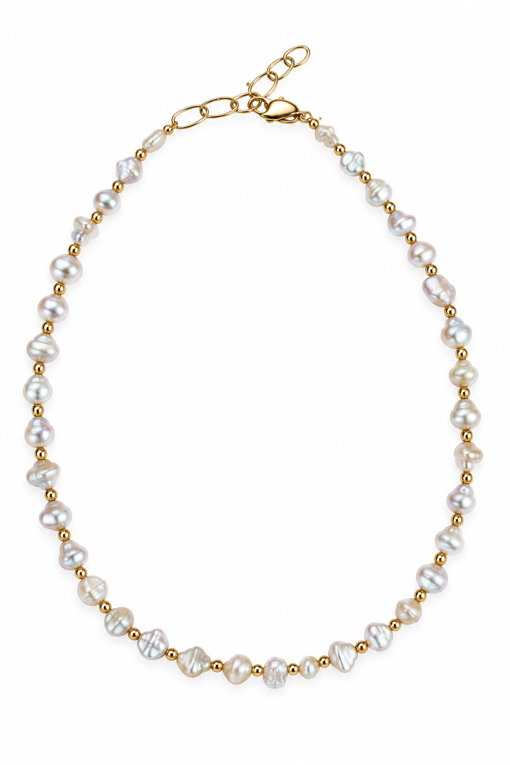 Collar perlas de rio con bolitas