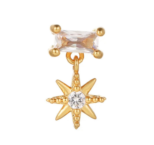 Piercing baguette con sol colgante