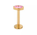 Piercing ovalo rosa titanio