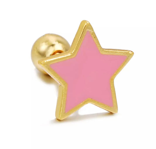 Piercing estrella rosa