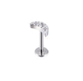 Piercing luna con circonias plateada