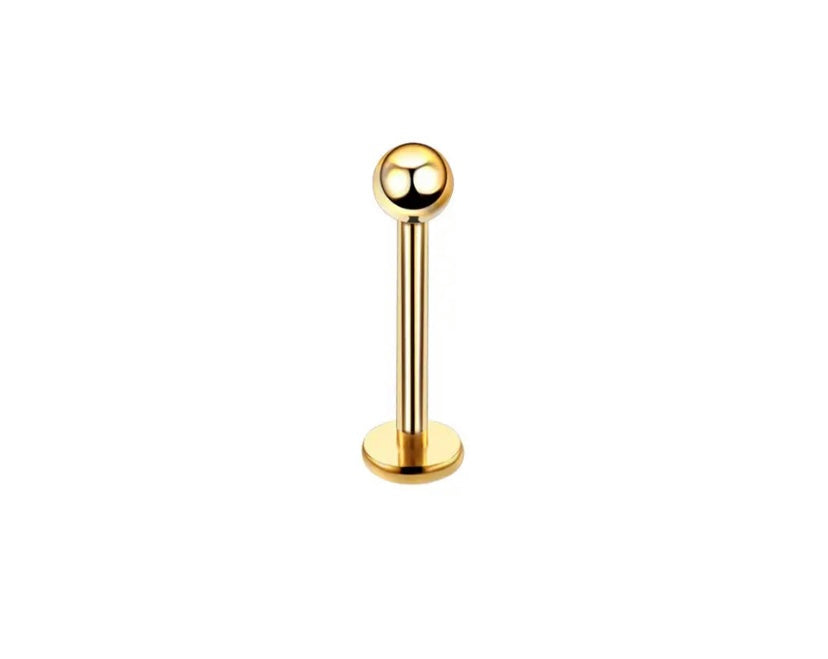 Piercing bolita dorada basica titanio