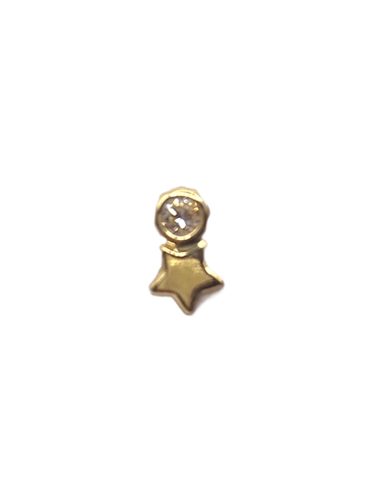 Piercing circonia y estrella oro 14k - Pia Pietrina
