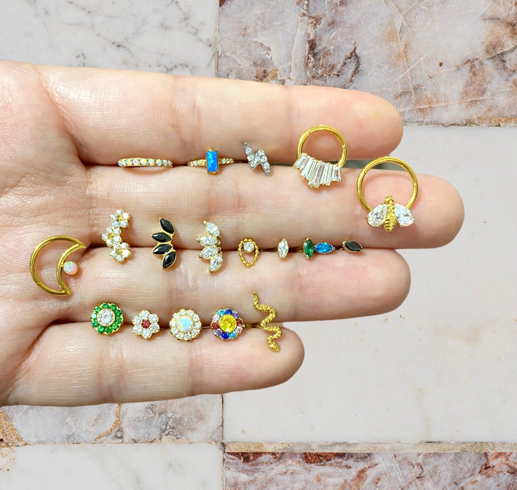 Piercing vibora titanio