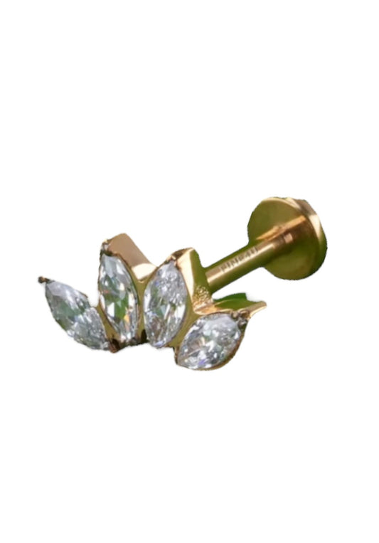 Piercing corona blanca titanio