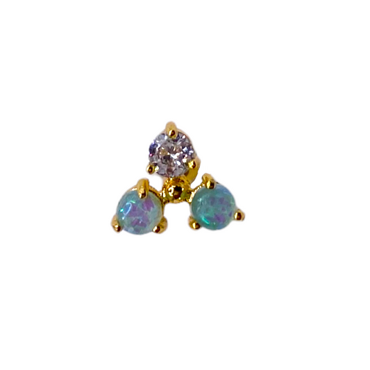 Piercing triangulo turquesa opalo