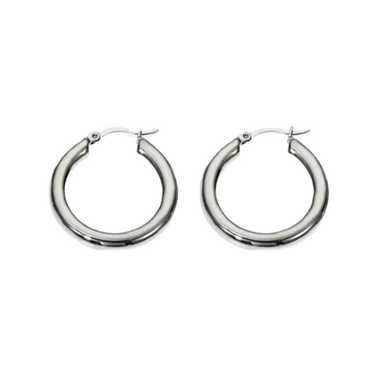 Silver tolu hoops