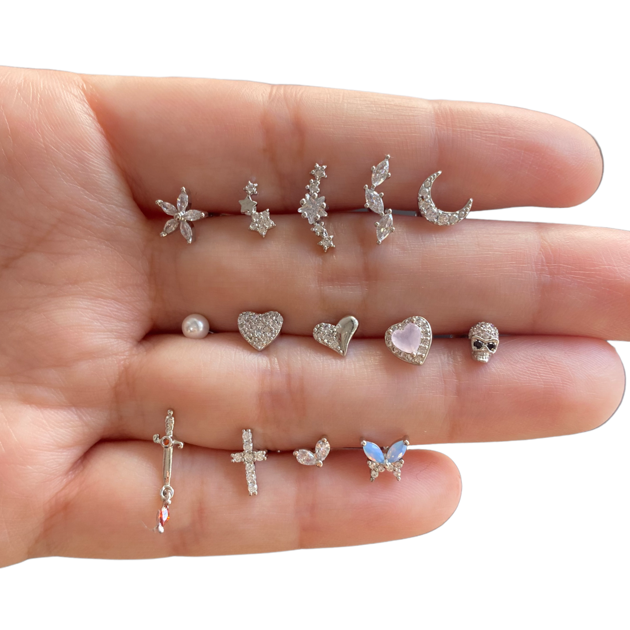 Piercing luna plateada