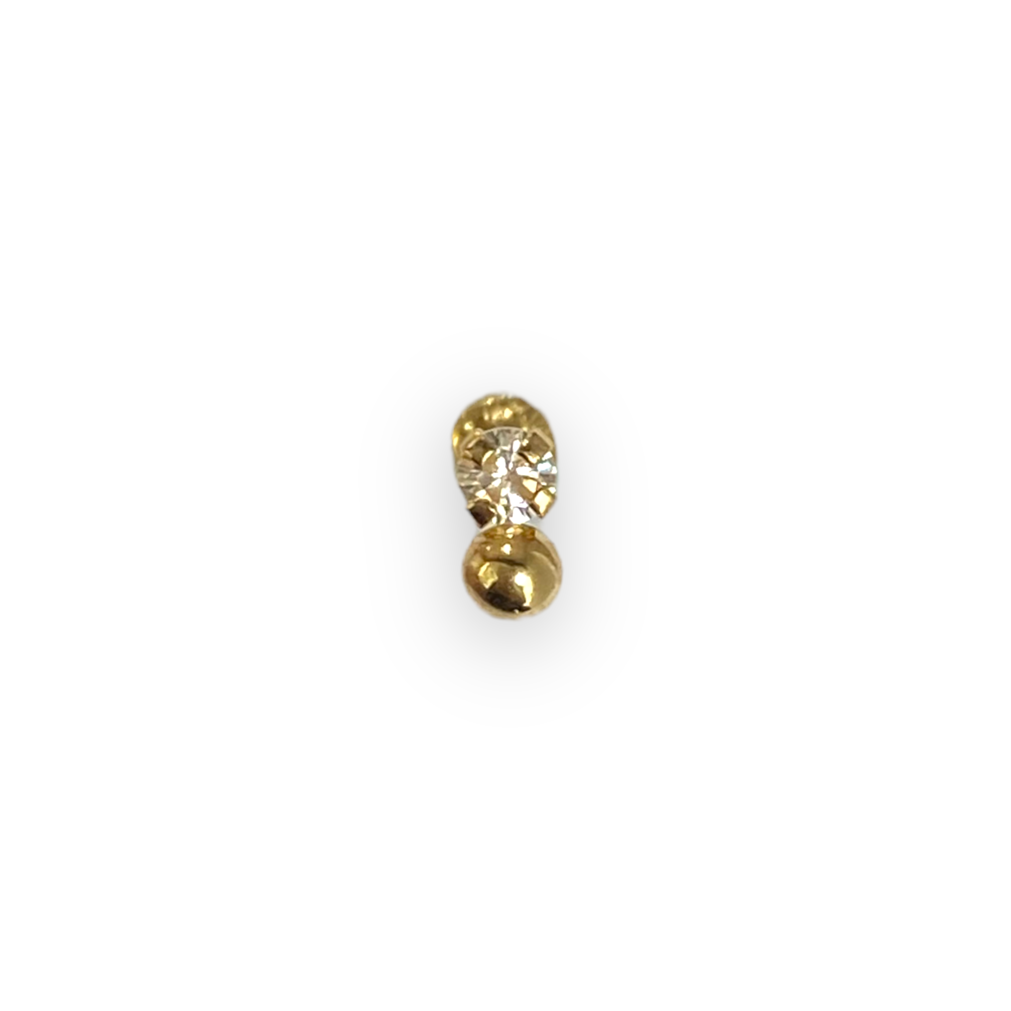 Piercing bolita dorada y circonia