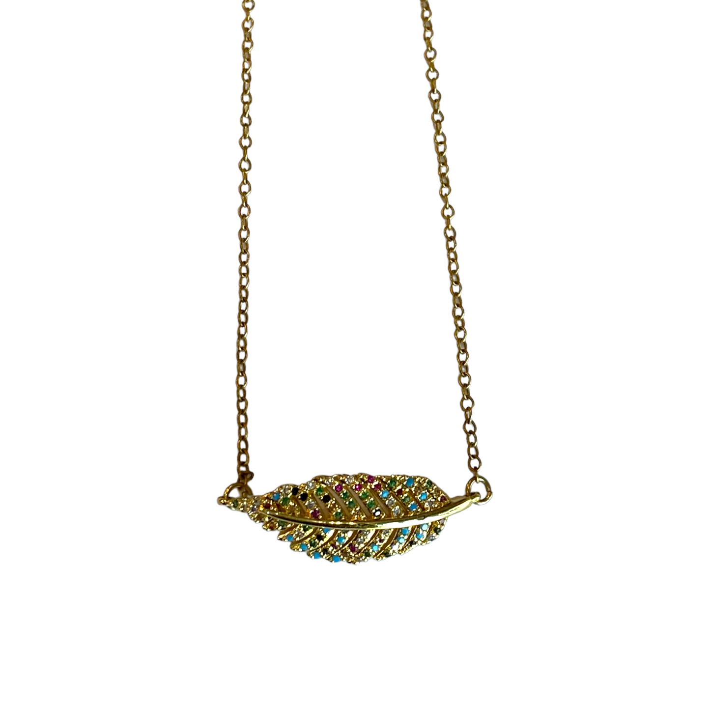 Collar hoja de colores pave