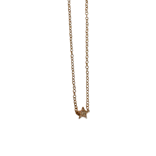 Collar estrella pave rosegold