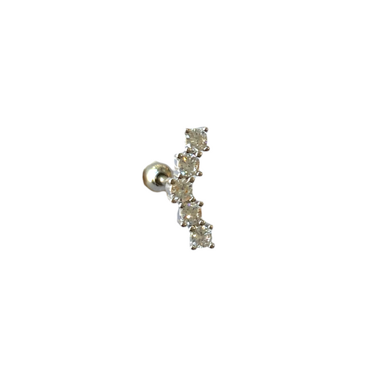 Piercing caminera de 5 plateada