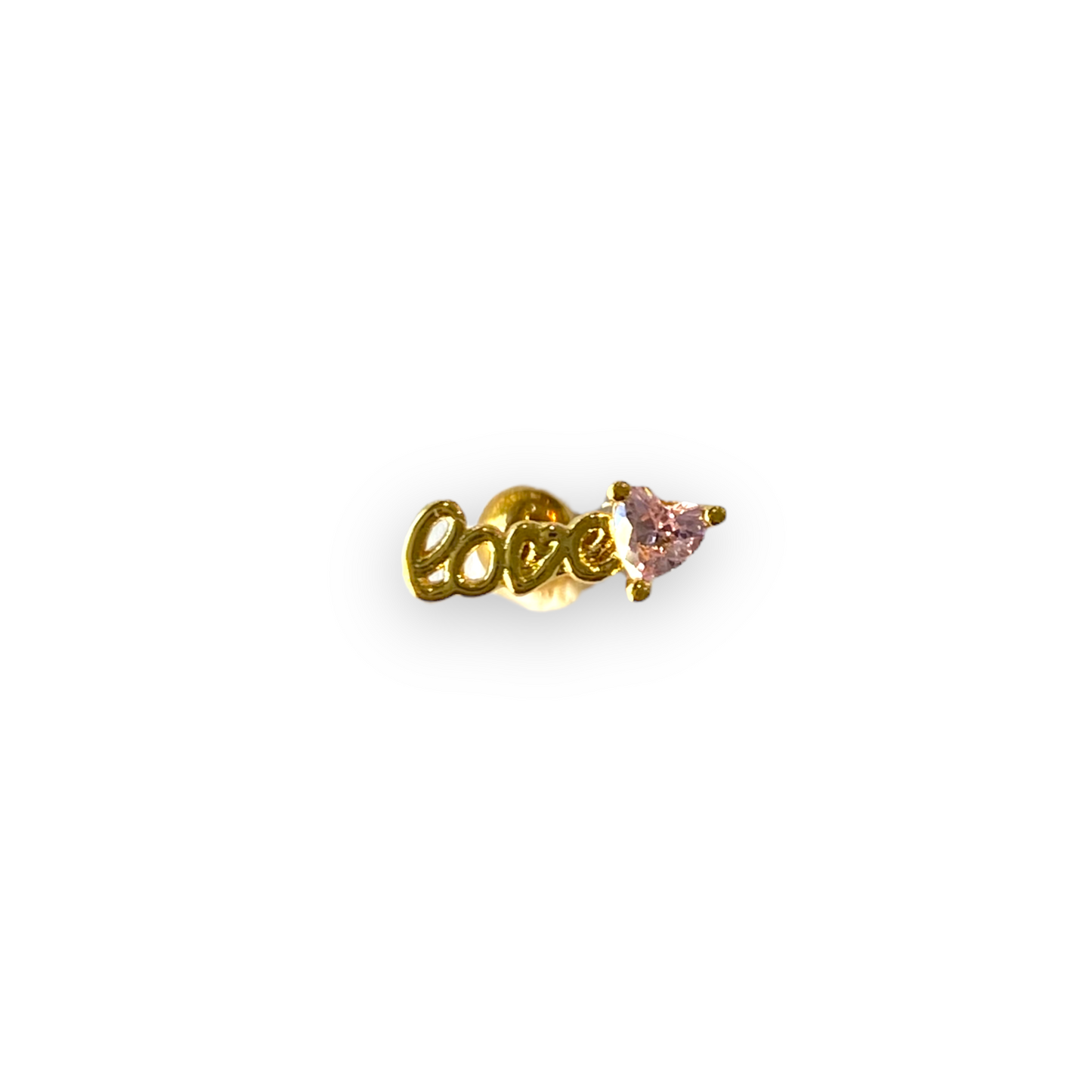 Piercing love y corazon rosa