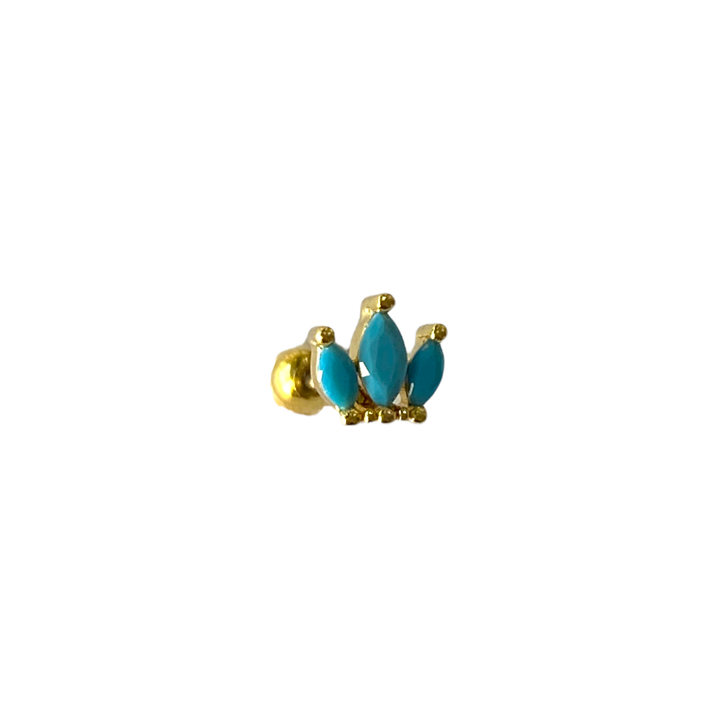 Piercing corona de 3 turquesa