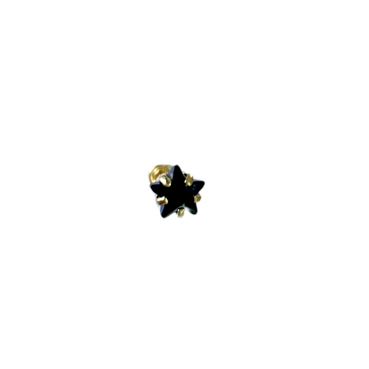 Piercing estrella negra 5mm oro 10k