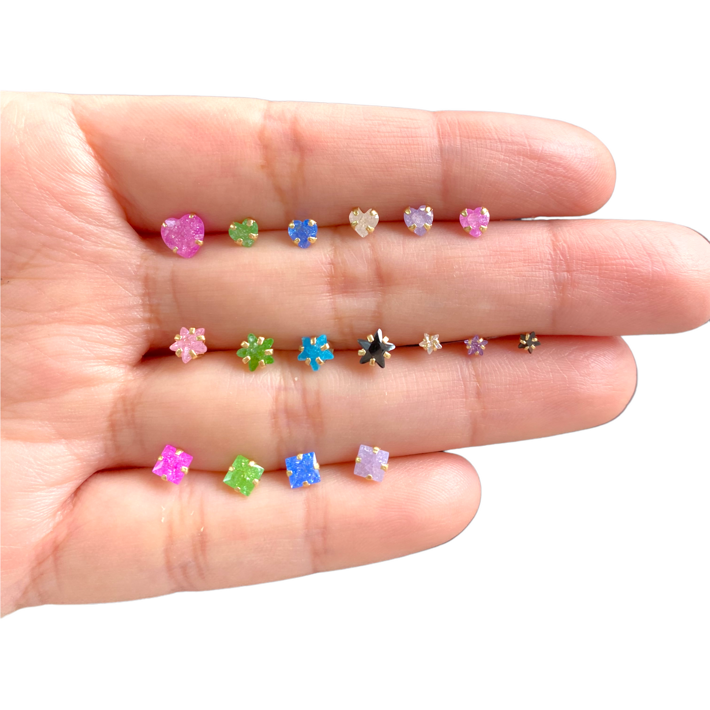 Piercing cuadro rosa claro