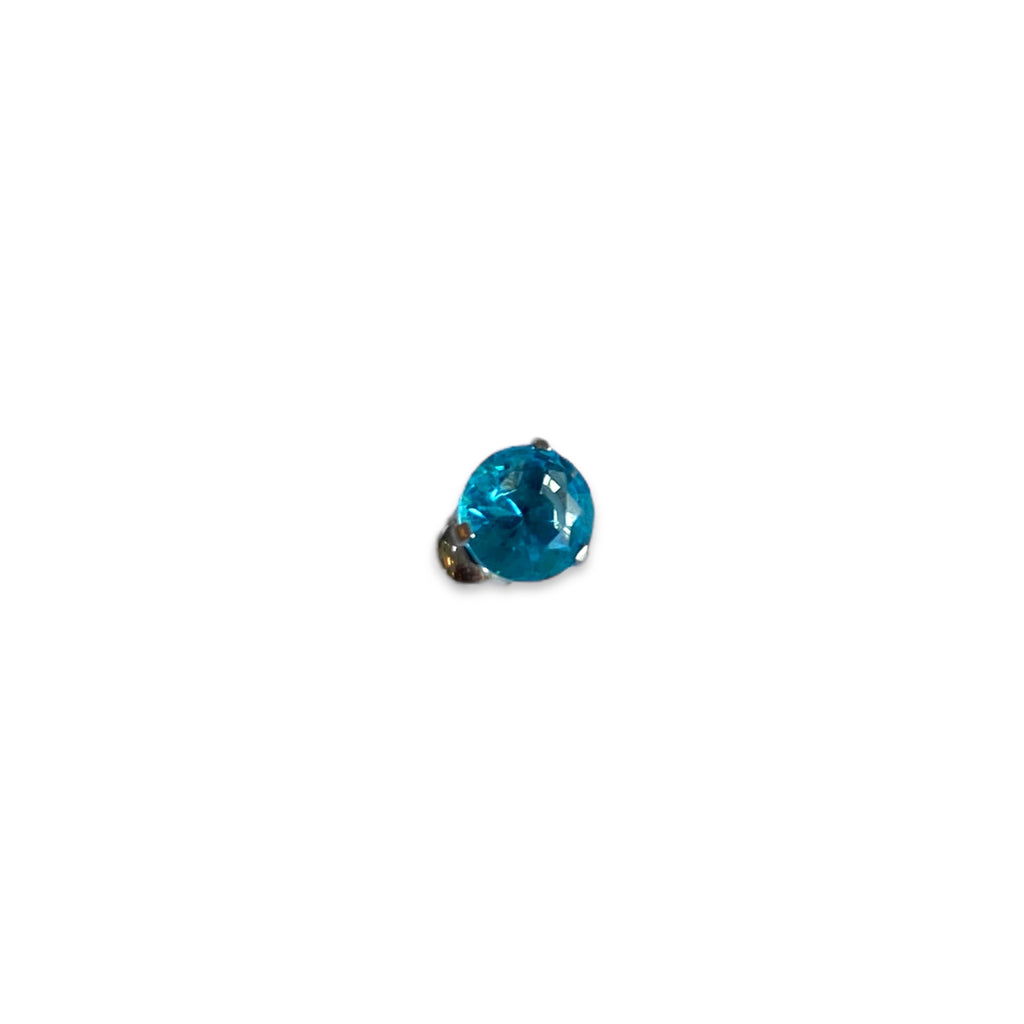 Piercing circonia celeste 5mm plateada