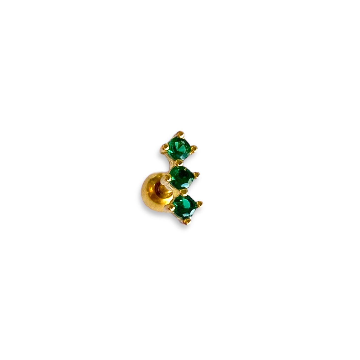 Piercing barrita de 3 verde