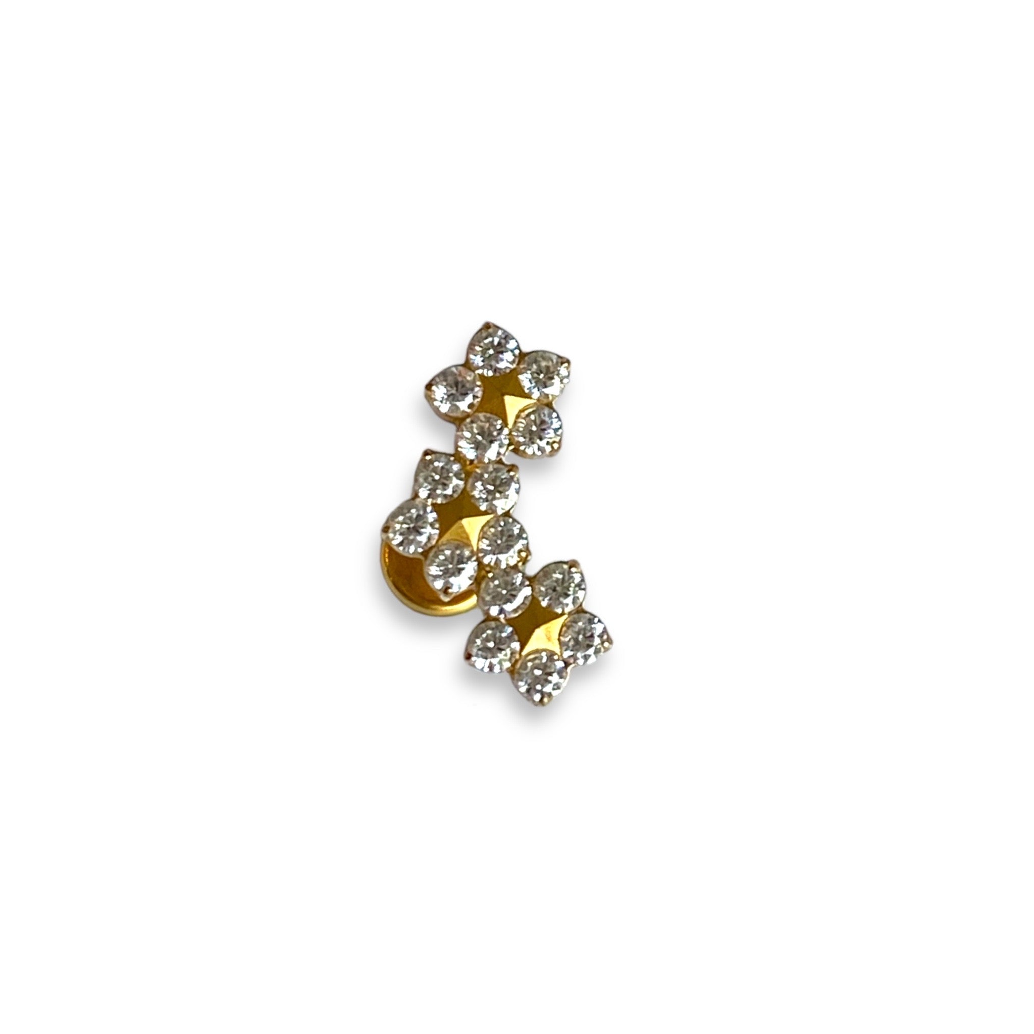 Piercing caminera 3 flores titanio