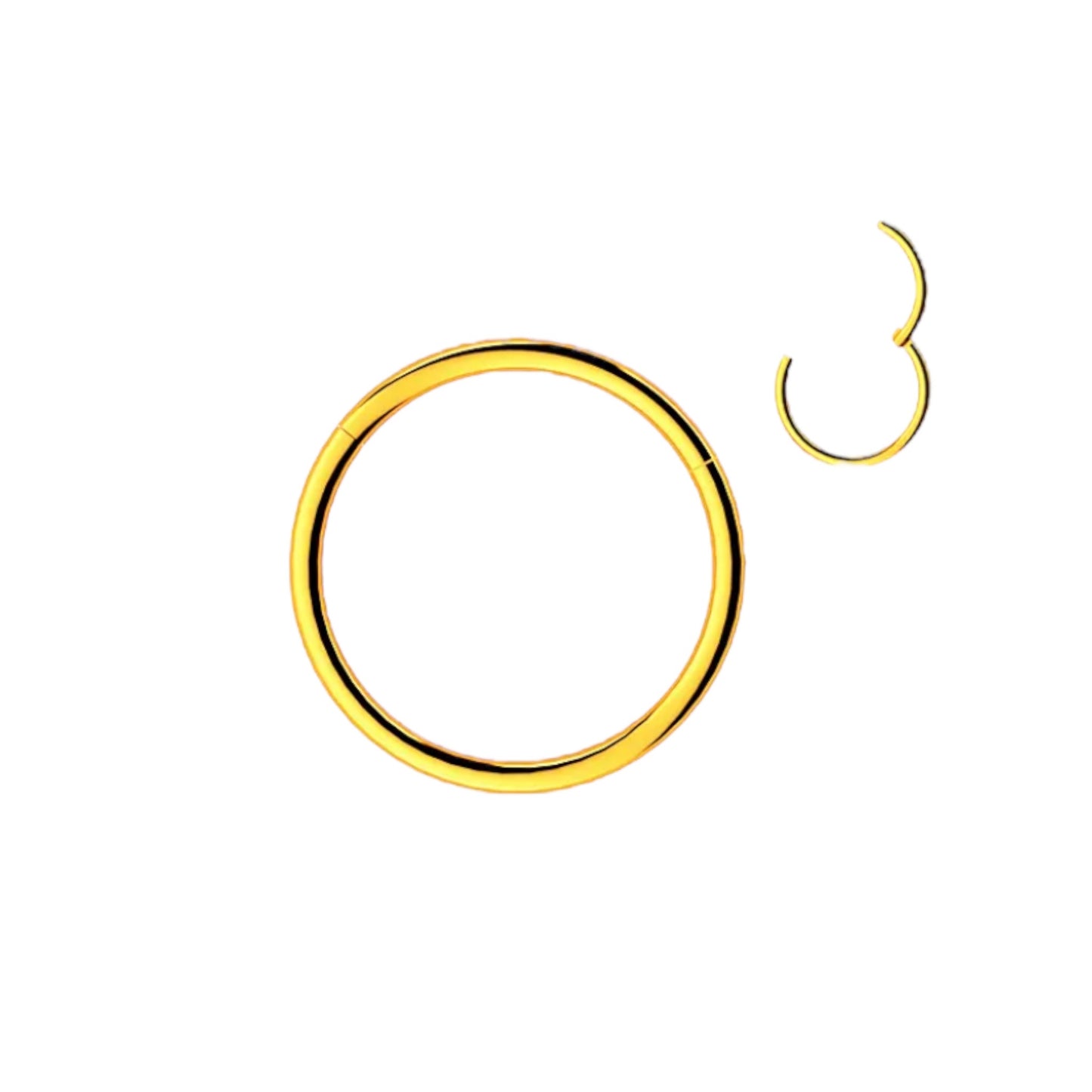 Arracada dorada lisa de 6mm, 8mm, 10mm y 12mm