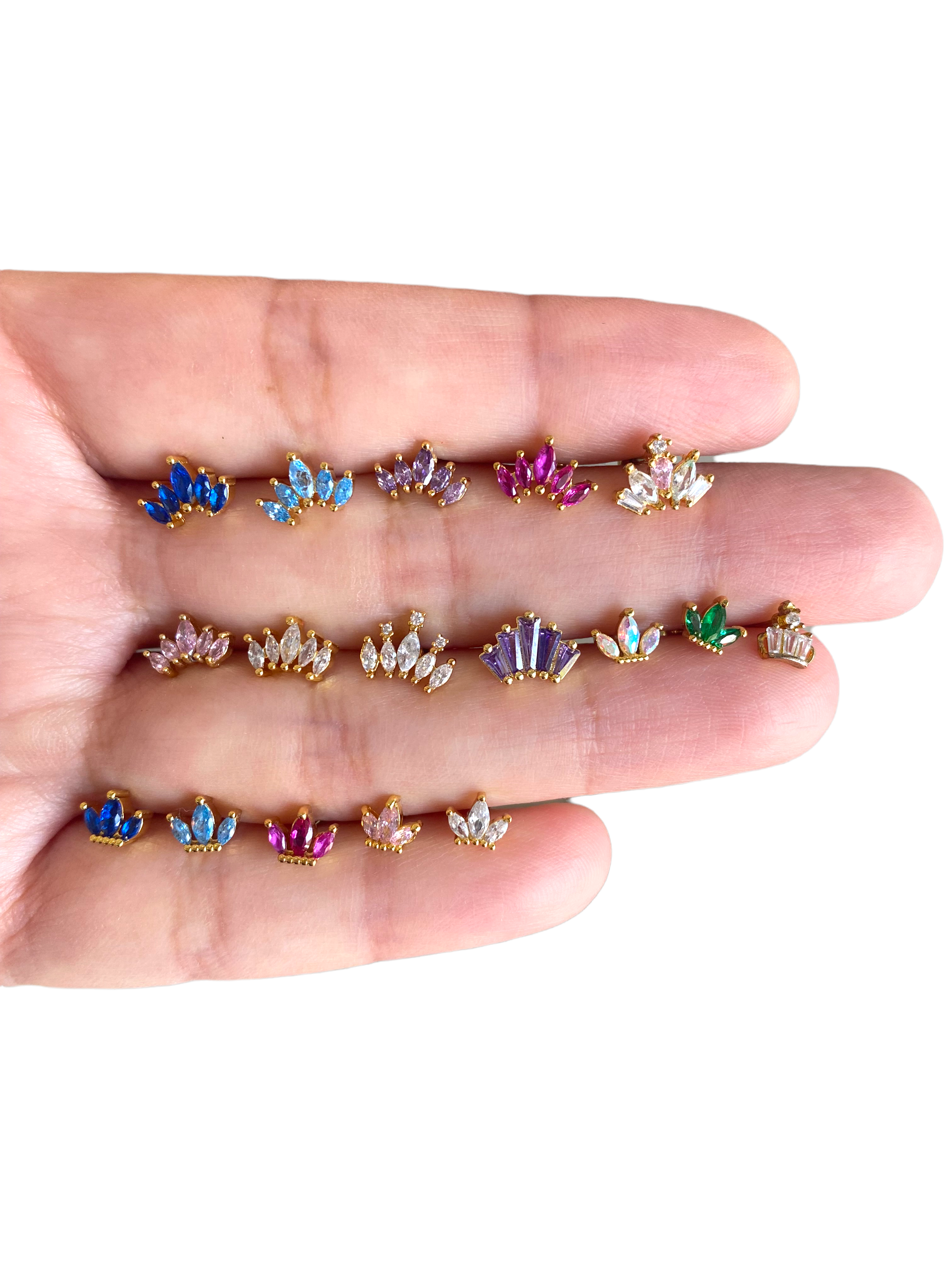 Piercings de corona de 5 colores
