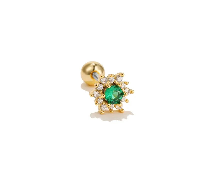 Magic green flower piercing