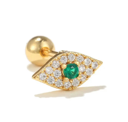 Piercing ojo verde pave